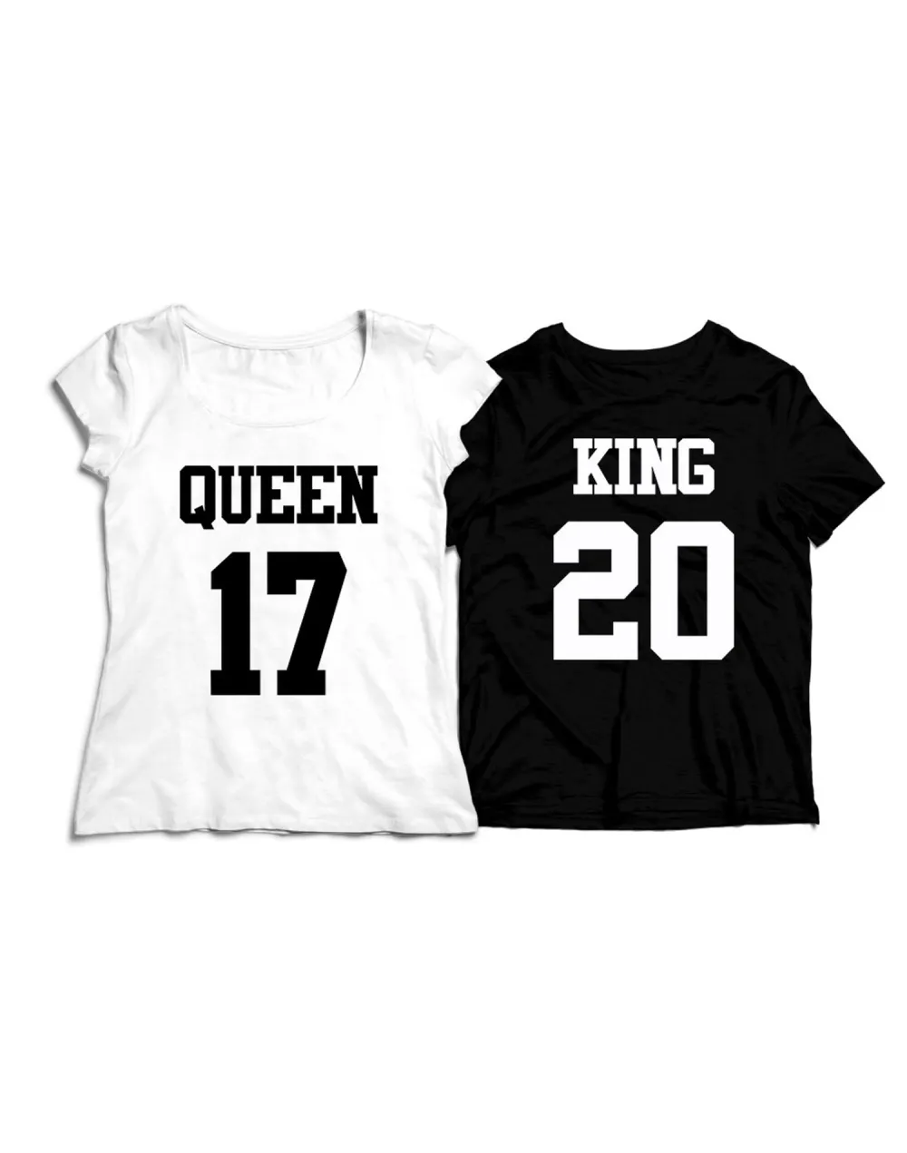 Koszulki dla par Queen King + data rozpoczęcia związku Koszulki dla par Queen King + data rozpoczęcia związku