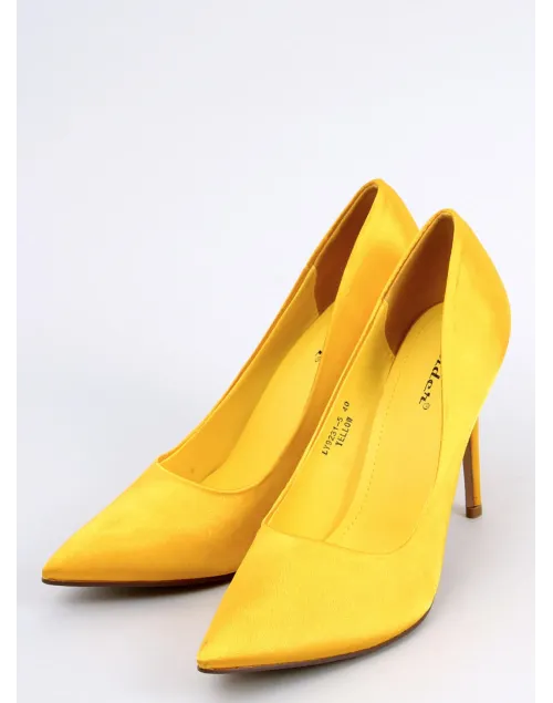 Szpilki damskie satynowe TALIA YELLOW