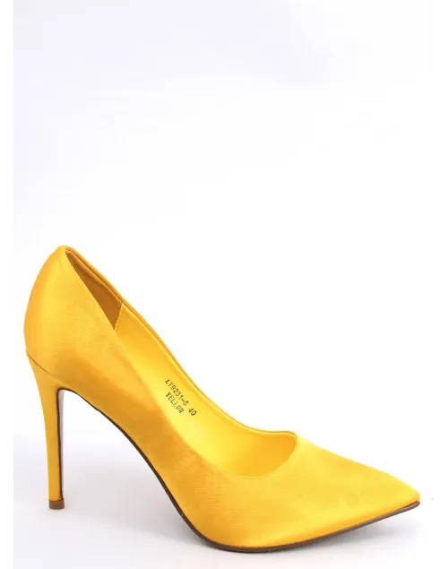 Szpilki damskie satynowe TALIA YELLOW