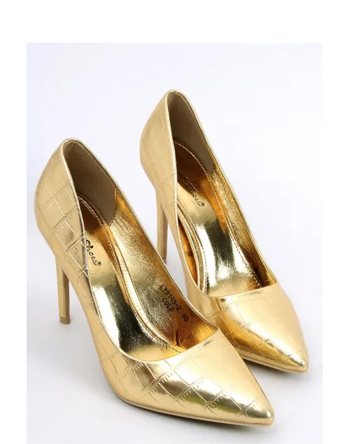 Szpilki damskie metaliczne CROWN GOLD - Inello